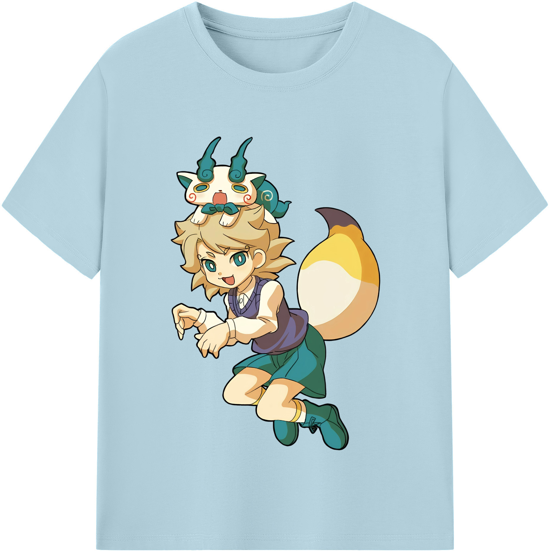 （画像用） 妖怪ウォッチ Yo-kai Watch 綿100％半袖Tシャツ（フロントプリント）